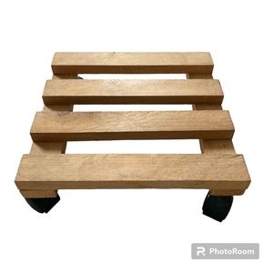 Wooden Plant Stand On Wheels